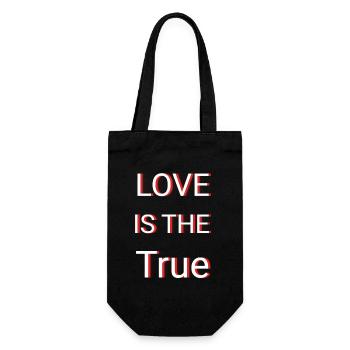 LOVE IS THE TRUE - Gift Bag for Bottles - black - Front