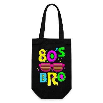 80er Jahre Mädchen 1980er Mode Motto Party Outfit Achtziger - Geschenkbeutel für Flaschen - Schwarz - Vorne