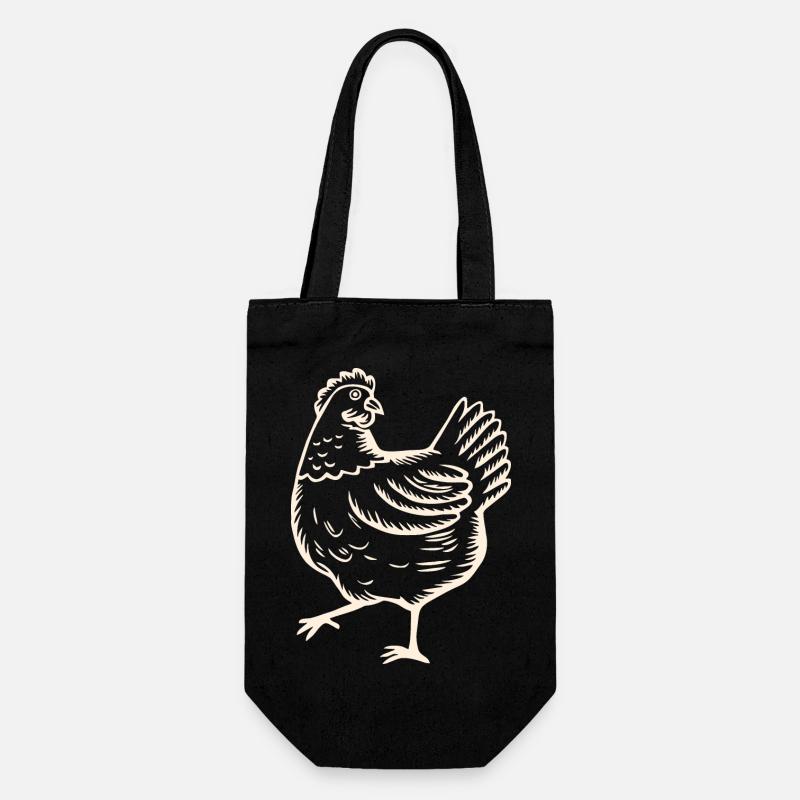 Huhn - Geschenkbeutel für Flaschen - Schwarz