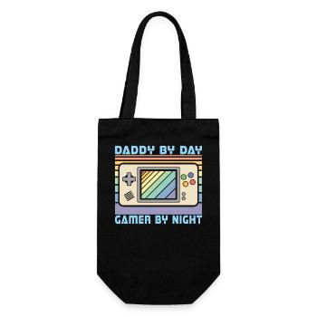Daddy By Day Gamer By Night, Funny Gamer Dad - Gift Bag for Bottles - black - Front