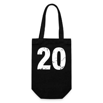 Cooles Geschenk zum 20. Geburtstag von 20 - 20 Jahren - Geschenkbeutel für Flaschen - Schwarz - Vorne