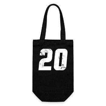 Cooles Geschenk zum 20. Geburtstag von 20 - 20 Jahren - Geschenkbeutel für Flaschen - Schwarz - Vorne
