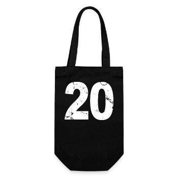 Cooles Geschenk zum 20. Geburtstag von 20 - 20 Jahren - Geschenkbeutel für Flaschen - Schwarz - Vorne