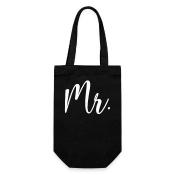M. Matching Couple Fiançailles Mariage Lune de miel - Sac à bouteille - noir - Devant