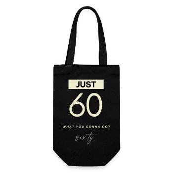 JUST 60 Design zum 60. Geburtstag 1963 - Geschenkbeutel für Flaschen - Schwarz - Vorne