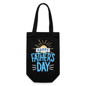 Happy Fathers day - Geschenkbeutel für Flaschen - Schwarz - Vorne
