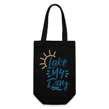 Lake My Day - Geschenkbeutel für Flaschen - Schwarz - Vorne