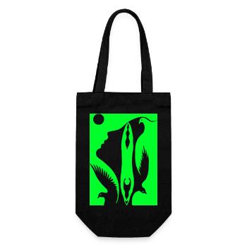 Optical illusion art psychadelic retro forms - Gift Bag for Bottles - black - Front