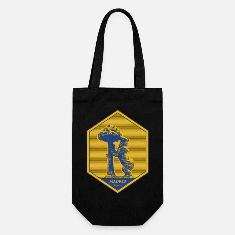 Emblème de Madrid avec ours et arbre - Sac à bouteille - noir
