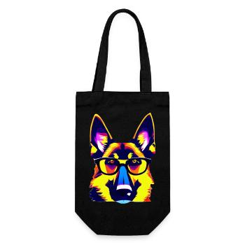 Hunde Hundehalter Schäferhund Hundeliebe Hund - Geschenkbeutel für Flaschen - Schwarz - Vorne