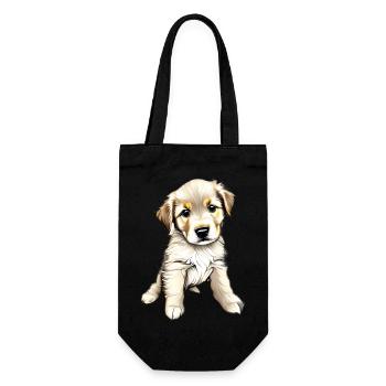 Golden Retriever Dog Puppy Dog Owner Dogs - Gift Bag for Bottles - black - Front