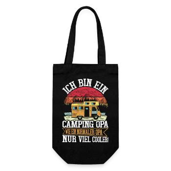 ICH BIN EIN CAMPING OPA, WIE EIN NORMALER OPA ... - Geschenkbeutel für Flaschen - Schwarz - Vorne