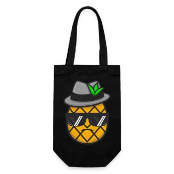Ananas Gangster Mafia Kawaii Design Pocket - Geschenkbeutel für Flaschen - Schwarz - Vorne