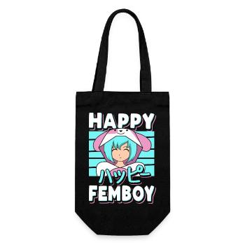 Happy Femboy - Geschenkbeutel für Flaschen - Schwarz - Vorne