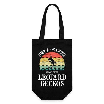 Just A Grandpa Who Loves Leopard Geckos - Gift Bag for Bottles - black - Front