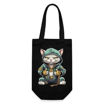 Cute Hip Hop Cat - Gift Bag for Bottles - black - Front