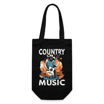 Musique Country Guitare Guitariste Chanteur Vintage - Sac à bouteille - noir - Devant
