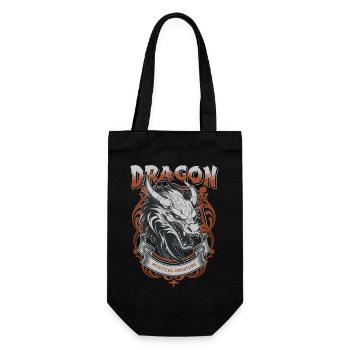 Dragon Fantasy Magic Mysticism Creature Animal Vintage - Gift Bag for Bottles - black - Front