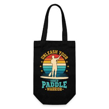 Unleash Your Inner Paddle Warrior Stand Up Paddlin - Geschenkbeutel für Flaschen - Schwarz - Vorne
