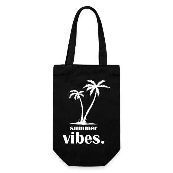 Summer Vibes Strand Paradies - Geschenkbeutel für Flaschen - Schwarz - Vorne