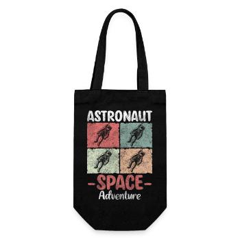 Astronaut Raumschiff Stern Kosmos - Geschenkbeutel für Flaschen - Schwarz - Vorne