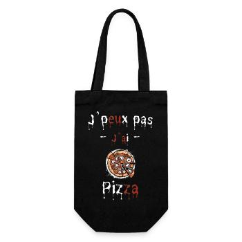 J peux paas j ai pizza halloween - Sac à bouteille - noir - Devant
