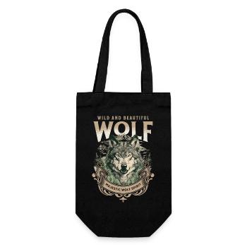 Loup tête de loup Nature nature sauvage aventure forêt Art - Sac à bouteille - noir - Devant