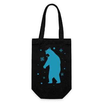 Bär - Panda Wald Natur Freiheit wild - Geschenkbeutel für Flaschen - Schwarz - Vorne
