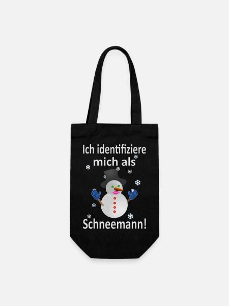 Schneemann Identität - Vers.1 - Geschenkbeutel für Flaschen - Schwarz