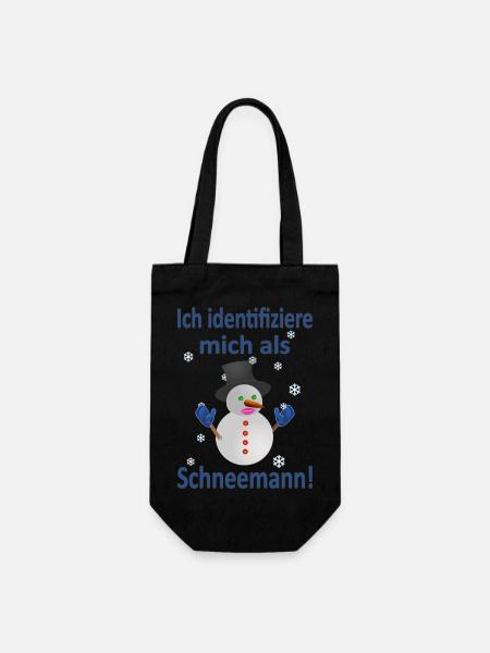 Schneemann Identität - Vers.2 - Geschenkbeutel für Flaschen - Schwarz
