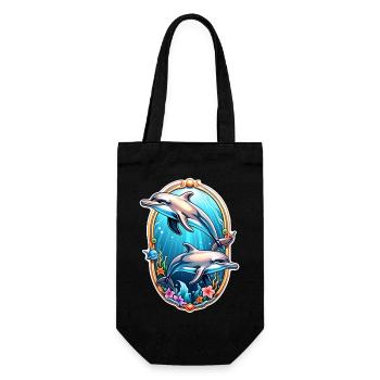 dauphin et ocean - Sac à bouteille - noir - Devant