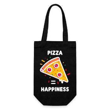 Pizza = Bonheur - Sac à bouteille - noir - Devant