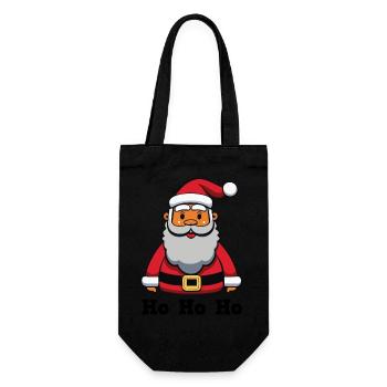 Weihnachtsmann_HoHoHo - Geschenkbeutel für Flaschen - Schwarz - Vorne