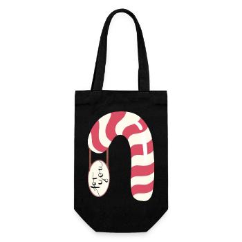 Candy cane - for you - Gift Bag for Bottles - black - Front