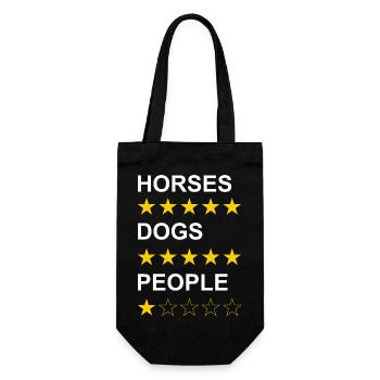 Horses Dogs People weiß - Geschenkbeutel für Flaschen - Schwarz - Vorne