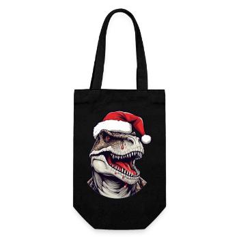 Dinosaurier Weihnachten Tier Kopf - Geschenkbeutel für Flaschen - Schwarz - Vorne