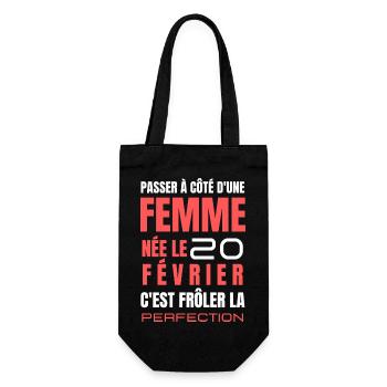 Février Éclatant - Née le 20, Lueur d'Anniversaire - Sac à bouteille - noir - Devant
