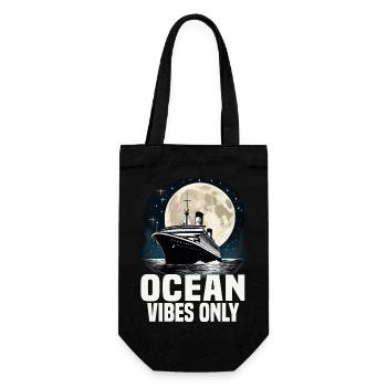 Ocean Vibes Only Cruise Ship Vacation Group - Geschenkbeutel für Flaschen - Schwarz - Vorne