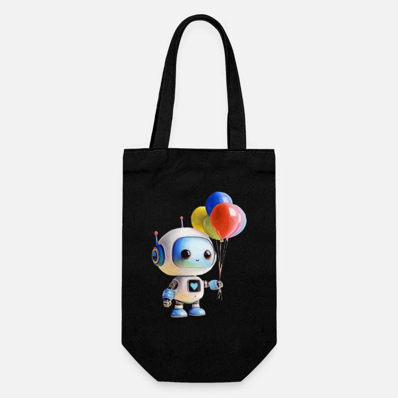 Ballon robot - Sac à bouteille - noir