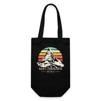 Matterhorn Climbing Finisher Skiing Zermatt - Gift Bag for Bottles - black - Front