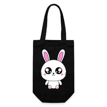 Lapin mignon - Sac à bouteille - noir - Devant