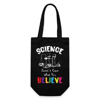 Science Doesn t Care What You Believe - Geschenkbeutel für Flaschen - Schwarz - Vorne