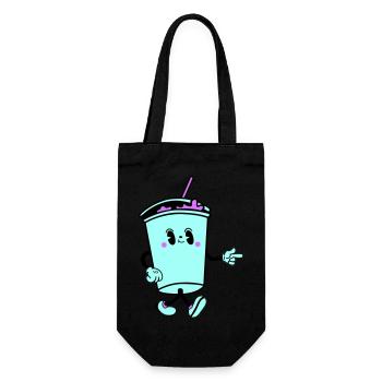 drink cartoon - Geschenkbeutel für Flaschen - Schwarz - Vorne