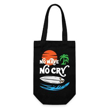 No Wave No Cry Surfing - Geschenkbeutel für Flaschen - Schwarz - Vorne