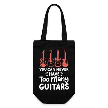 Gitarren Gitarrist Gitarrenspieler - Geschenkbeutel für Flaschen - Schwarz - Vorne