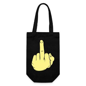 mittelfinger hand 02 - Geschenkbeutel für Flaschen - Schwarz - Vorne