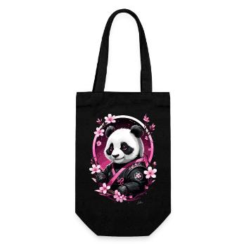 Panda japan pink asia - Gift Bag for Bottles - black - Front