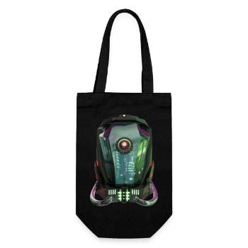 Futuristic Robotic Helmet - Gift Bag for Bottles - black - Front