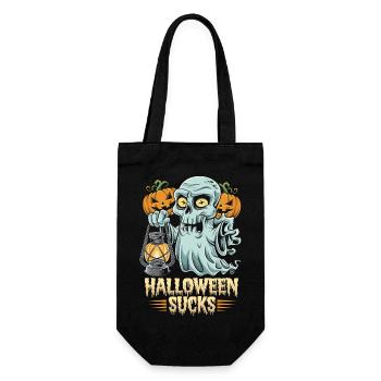 Halloween Sucks - Skull, Totenkopf, Geist - Geschenkbeutel für Flaschen - Schwarz - Vorne