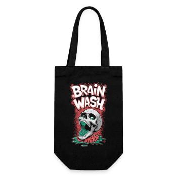 Skull -Brain Wash, Totenkopf - Geschenkbeutel für Flaschen - Schwarz - Vorne